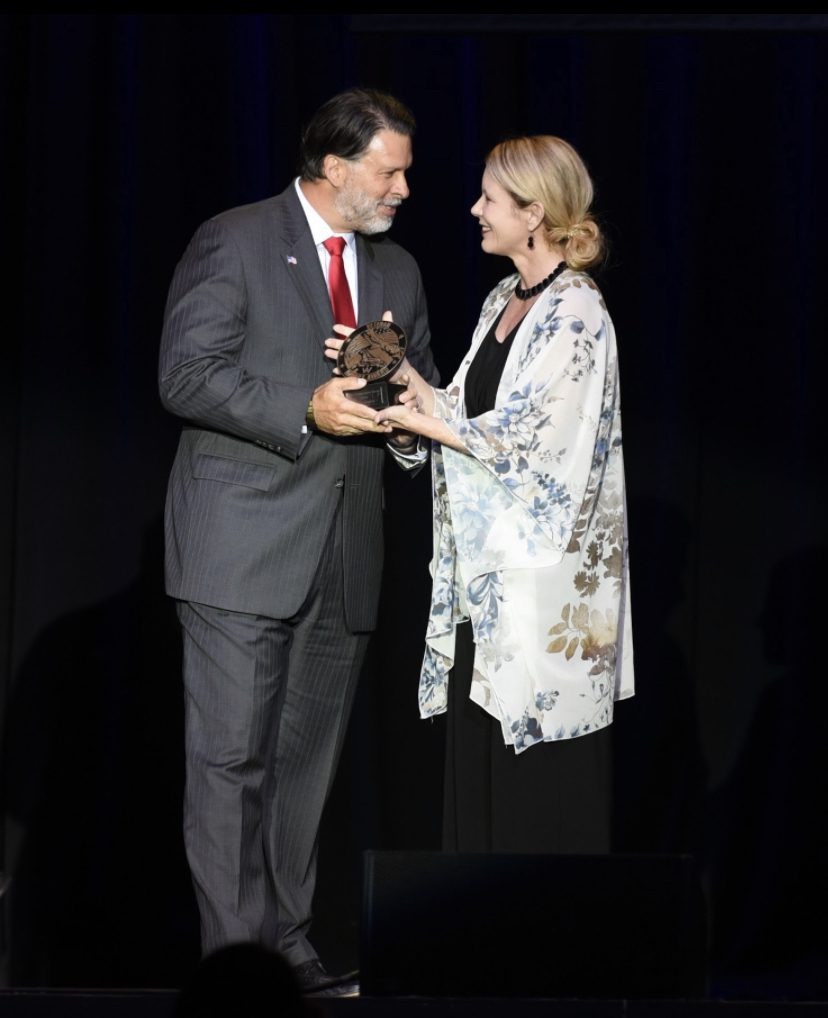 Marty Hughes receiving Civic Award at Warrior Alliance Gala