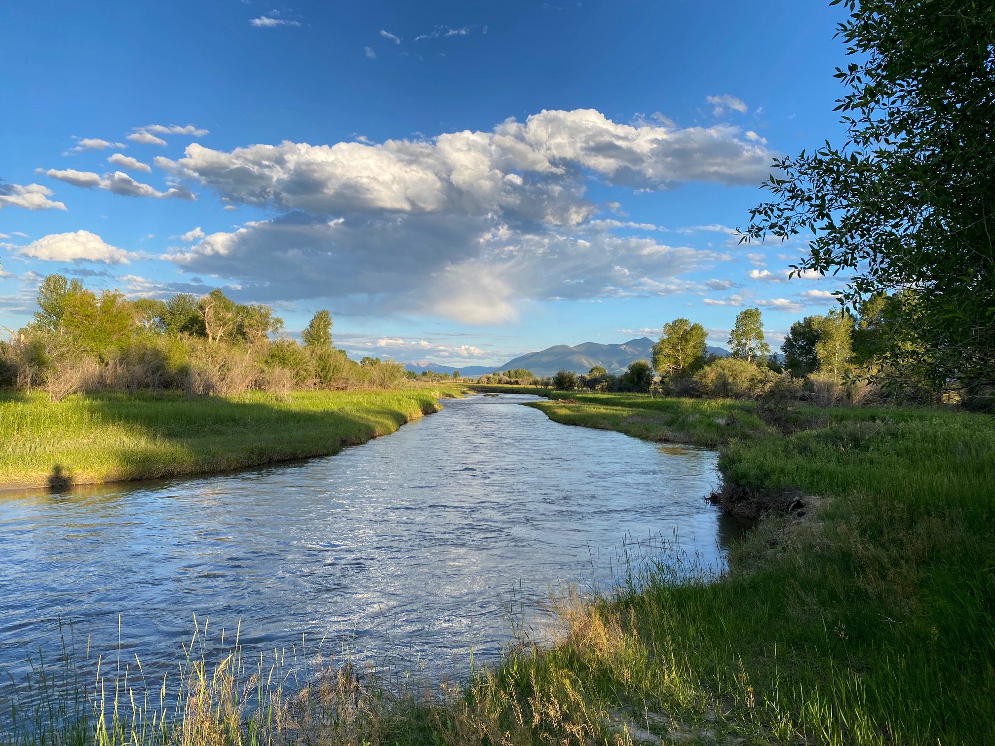 Peaceful winding river at Ruby Drake Lodge